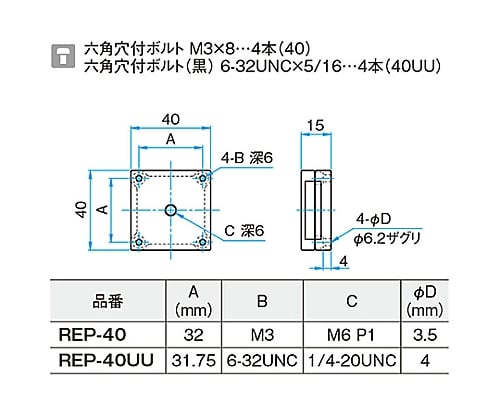 61-6962-48 リセッタブルマグネットタイプ 0.07kg REP-40UU