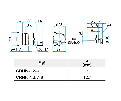 61-6965-44 回転式クロスクランプ CRHN-12-6