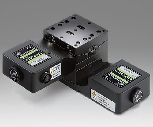 小型自動ゴニオステージ　回転中心高さ100mm　ステージ高さ65mm