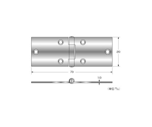 61-7021-55 横長蝶番 20mm PY695