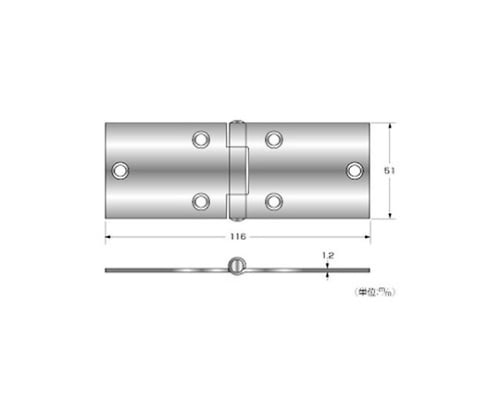 61-7021-59 横長蝶番 51mm PY699