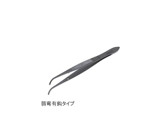 デリケート ピンセット 10cm 弱弯 有鈎