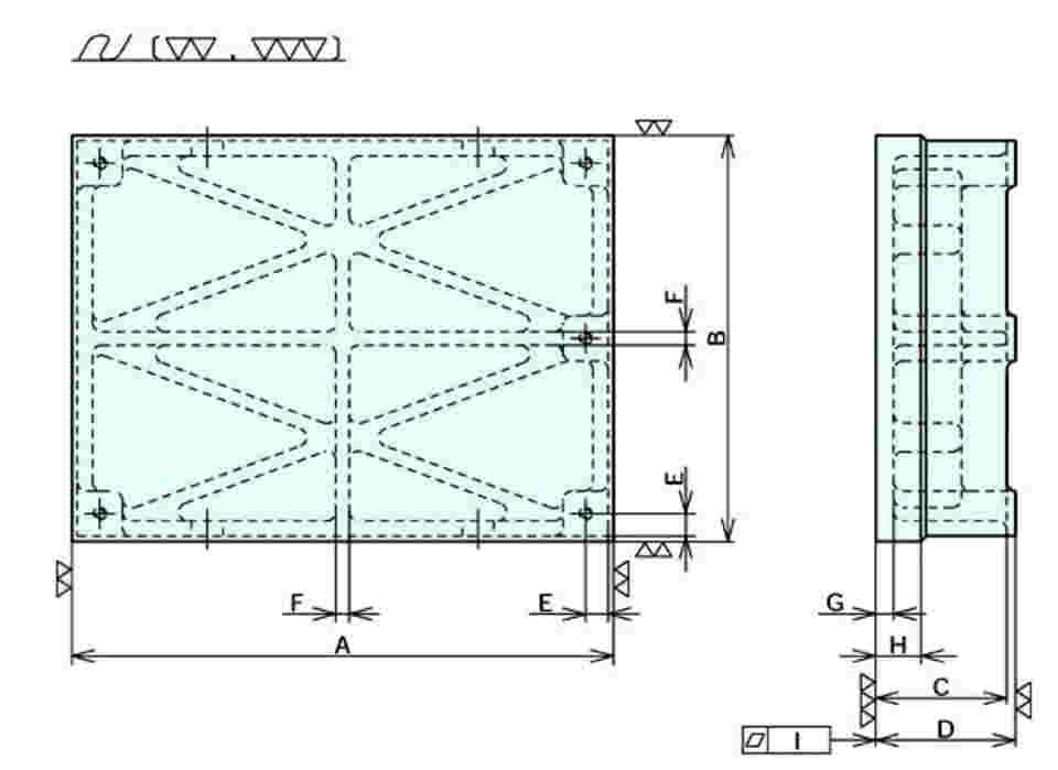精密定盤　JIS 1級　300ミリ×300ミリ 精密検査用（JIS）定盤300×300×85mm 1級