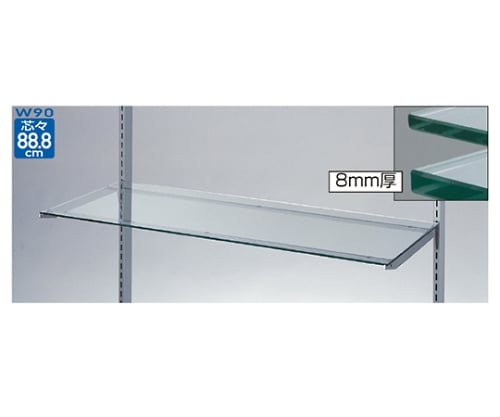 ガラス棚セットW90cmインハングタイプ ガラス8mm厚 D30cm　61-36-2-4