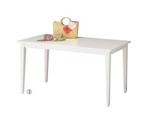 木製テーブル テーパー脚 ホワイト W98×D45×H55cm 61-553-91-1