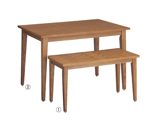 木製テーブル テーパー脚 ブラウン W98×D45×H55cm 61-553-92-1