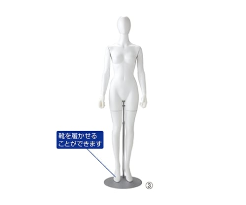 婦人全身腰受けリアルマネキン 顔付き可動腕