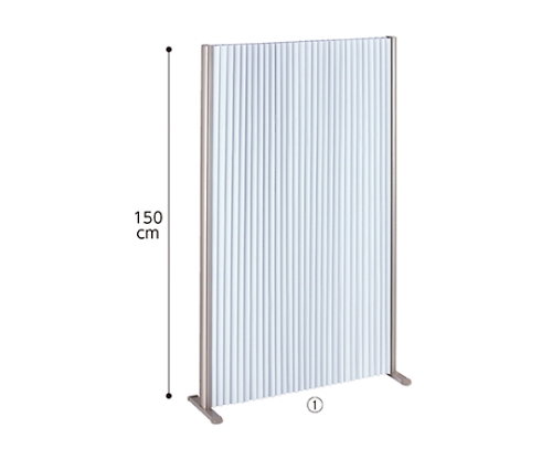 アコーディオンパーティション H150cm W90cm ブルーグレー　61-660-44-1