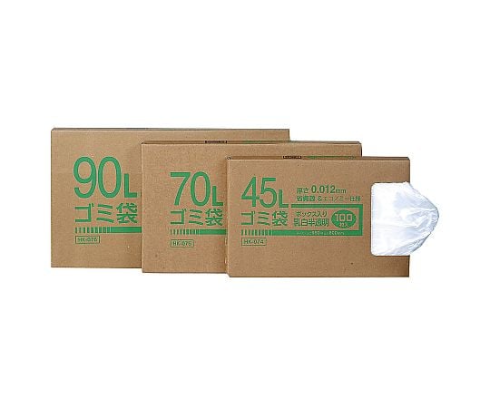 ゴミ袋　乳白半透明　90リットル　100枚入