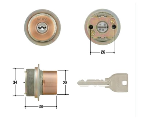 MIWA取替用シリンダー