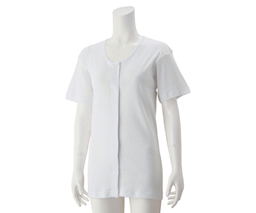 婦人3分袖大寸ワンタッチシャツ ホワイト 3L 38118-05