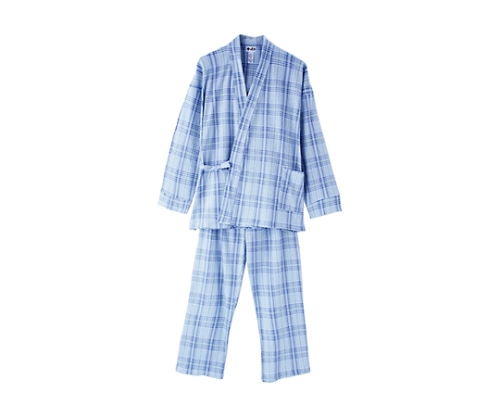 紳士スムース打合せパジャマ ブルー系 M 38806-01