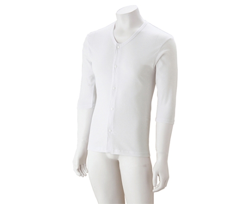 紳士7分袖大寸ホックシャツ ホワイト 4L