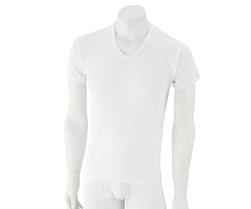 紳士半袖U首シャツ(2枚組) ホワイト LL