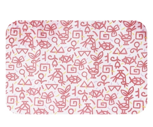 名札付食事用エプロン ピンク