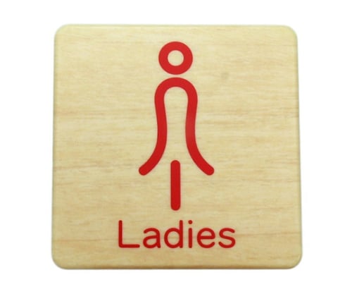 80×80mm 木目 Ladies赤　MAB814-2
