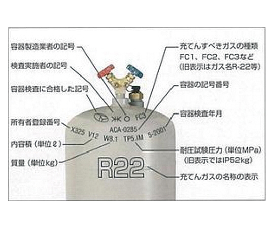 61-7697-29 フロン回収ボンベ 24L RMB24-3 【AXEL】 アズワン