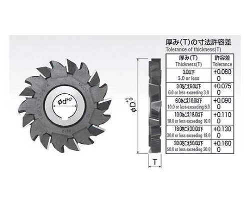 61-7740-73 千鳥刃サイドカッター φ75×4ｔ 軸穴径φ25.4 SST075X040