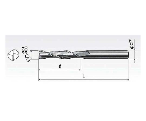 61-7770-87 超硬ロングエンドミル(2枚刃) φ14 SED2L-140 【AXEL】 アズワン