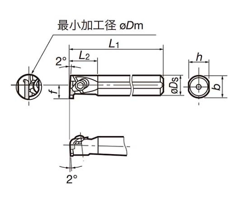 タンガロイ　TACバイト　丸、角2本セット タンガロイ 外径用TACバイト CER/L CER3232P22T