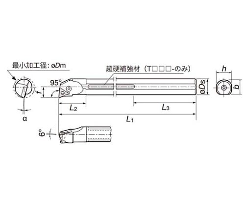 61-7826-93 TACバイト T50W-PCLNR12C 【AXEL】 アズワン