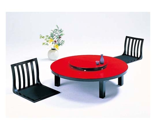 ［取扱停止］中華テーブル 丸(折足型)メラミン朱 1200型　6510600