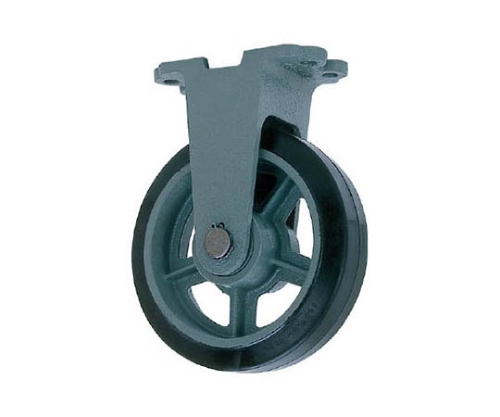 鋳物重荷重用ゴム車輪固定車付き HBーk360X90