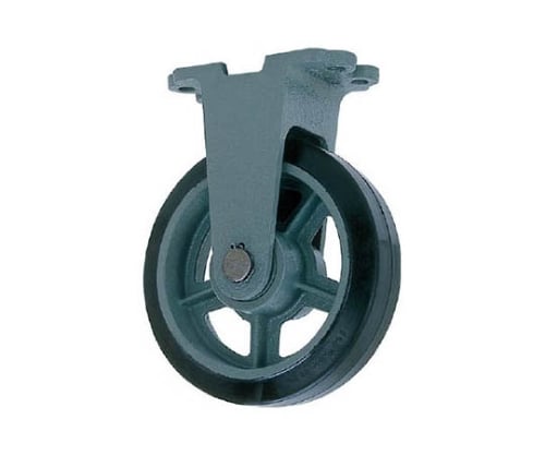 鋳物重荷重用ゴム車輪固定車付き HBーk410X75