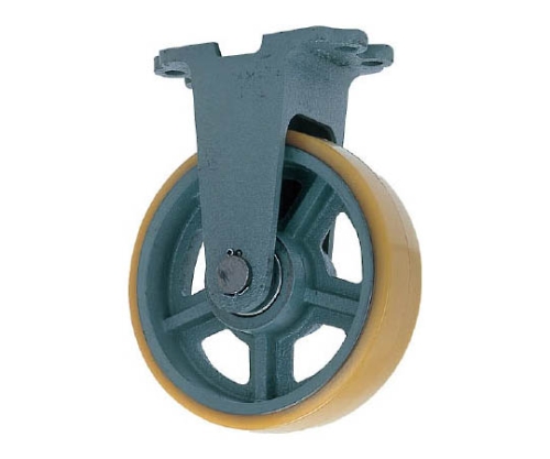 鋳物重荷重用ウレタン車輪固定車付き UHBーk410X75