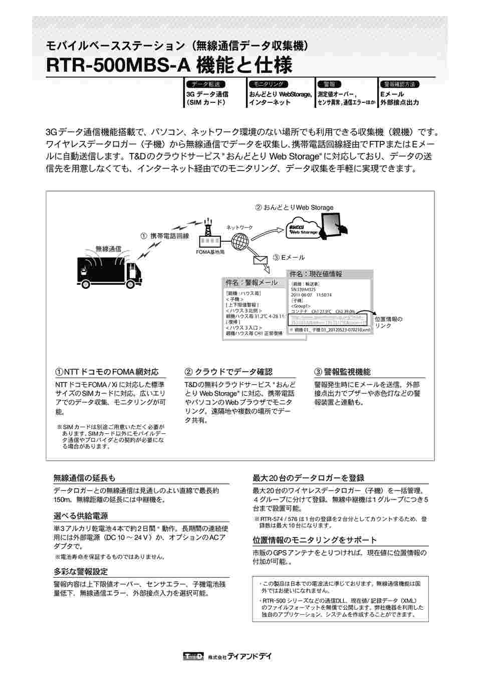 61 8493 92 おんどとり ワイヤレスデータロガー 親機 Rtr 500mbs A Axel アズワン