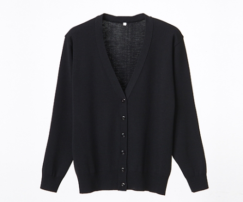 抗ピル長袖カーディガン ブラック L