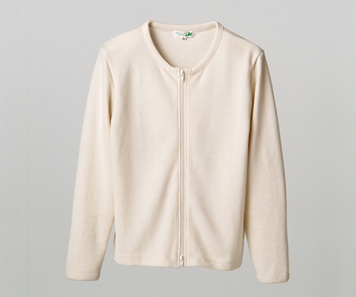 ダブルジップカーディガン アイボリー M
