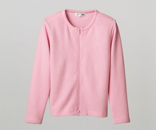 ダブルジップカーディガン ピンク M