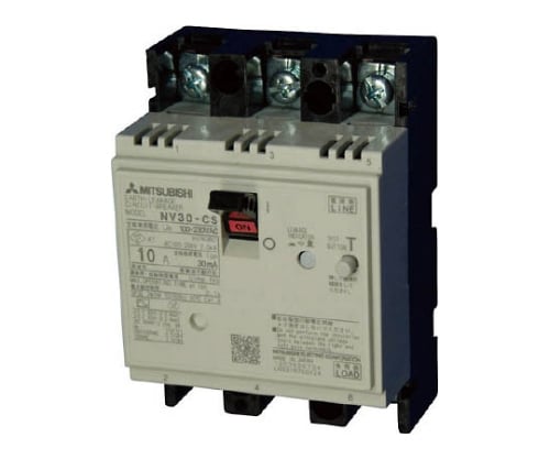 61-8502-99 漏電遮断器 NV-Cシリーズ(経済品) NV30-CS 3P 10A 100-230V 30MA WW