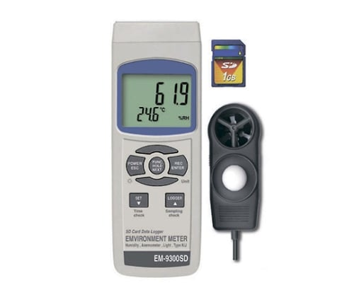 マルチ環境測定器 風速・温度・湿度・照度 EM-9300SD