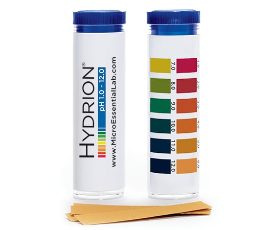 pH試験紙 ブックタイプ ボトル入 測定領域1～12 1個（100枚入） 165／1-12