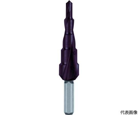 2枚刃スパイラルステップドリル　12mm　チタンアルミニウム