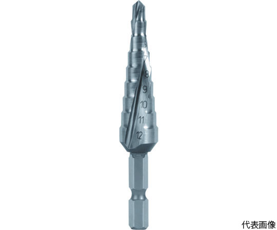 2枚刃スパイラルステップドリル（六角軸タイプ） 12mm ハイス