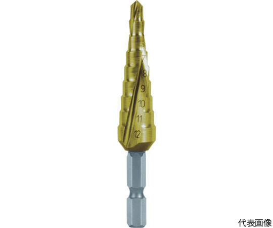 2枚刃スパイラルステップドリル（六角軸タイプ）　30mm　チタン
