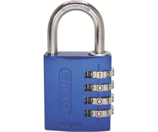 ナンバー可変式ステンレスシャックル南京錠　145IB-40　ブルー