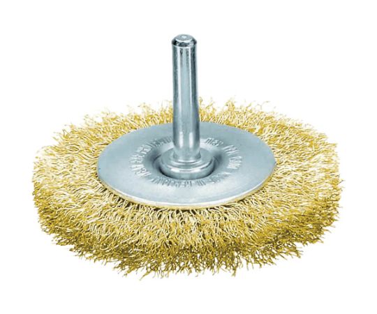 軸付ホイルブラシ 真鍮メッキ鋼線 0.25 φ40