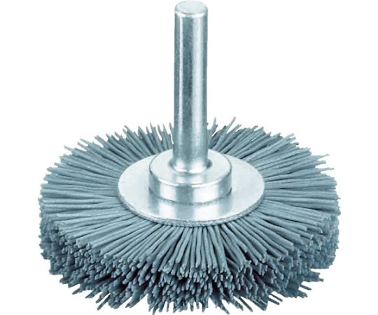 軸付ホイルブラシ　砥粒入ナイロン線　1.1　#120　φ50