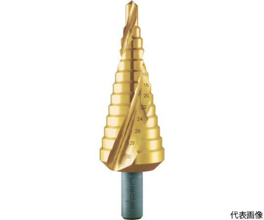 2枚刃スパイラルステップドリル　37mm　チタン