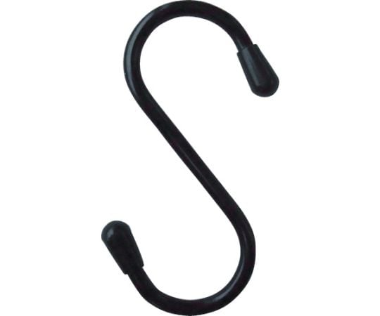 塩ビ被覆線Sフック　黒　75mm（4個入り）