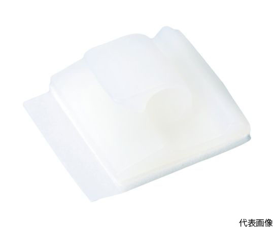 固定具 コードクリップアクリル系粘着テープ付ナチュラル100個入