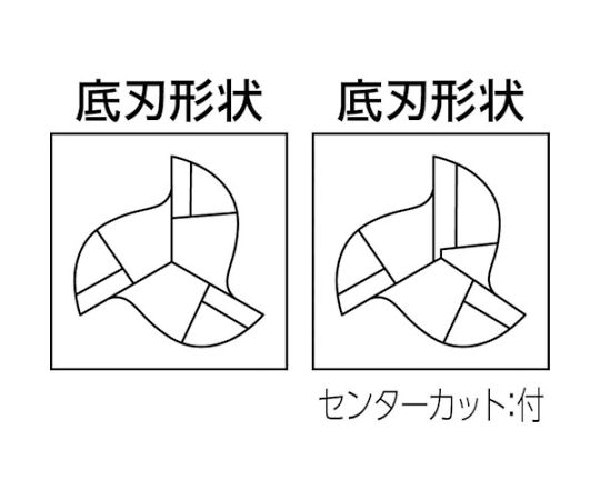 三菱 ３枚刃アルミ加工用 超硬スクエアエンドミルショット刃長（Ｓ