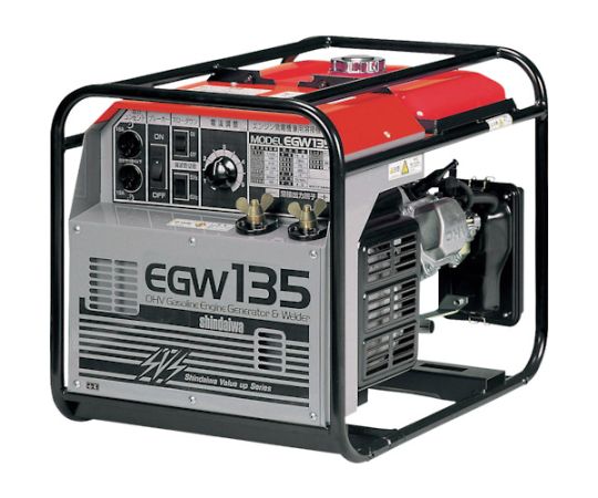 ガソリンエンジン溶接機 発電機兼用機 軽量タイプ 135A 1.8kVA 8.2L EGW135