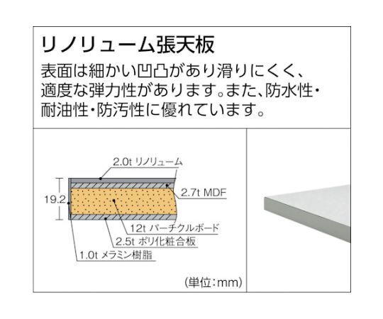 軽荷重立作業台（300kg）HAE型 1800X750XH900 2段引出付 グリーン色　HRAE-1800F2