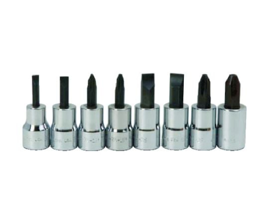 3/8ドライブ　スクリュードライバービットソケットセット　8個