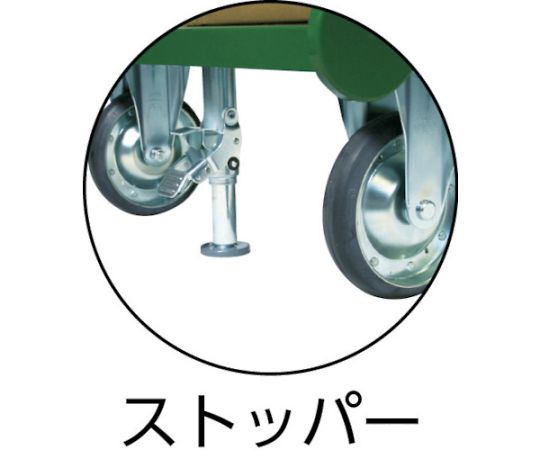 鋼鉄製運搬車 900X600 Φ150エアキャスター Lストッパー付　SH-2NACSS